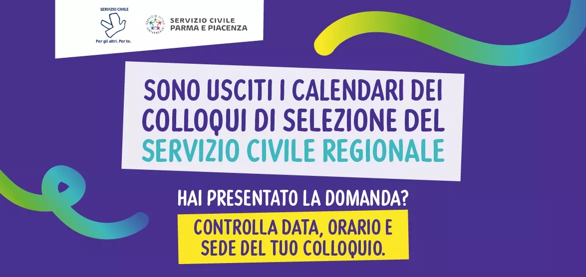 Servizio Civile Regionale 2026: pubblicati i calendari dei colloqui di selezione